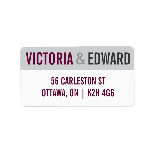 Modern Fonts wedding label (Front)