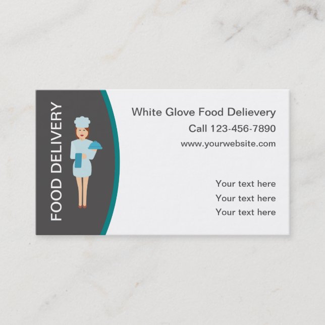 Modern Food Delivery Modern Business Cards (Front)