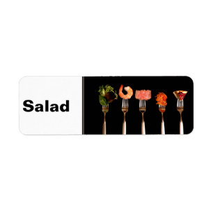 Modern Food on Forks Recipe Label