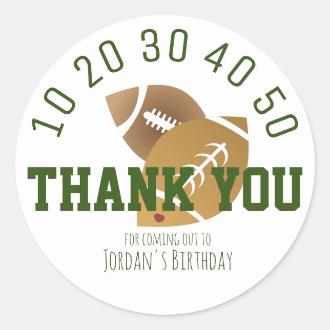 Modern Football Field  Classic Round Sticker (Front)