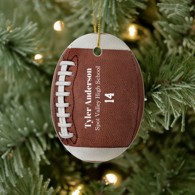 Modern Football Name School and Player Number  Ceramic Tree Decoration (Tree)