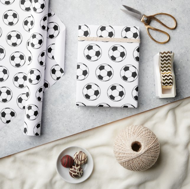 Modern Football Soccer Boy Birthday Kids  Wrapping Paper (Crafts)