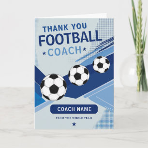 Modern Football Soccer Team Player Coach Thank You Card