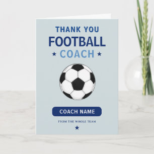 Modern Football Soccer Team Player Coach Thank You Card