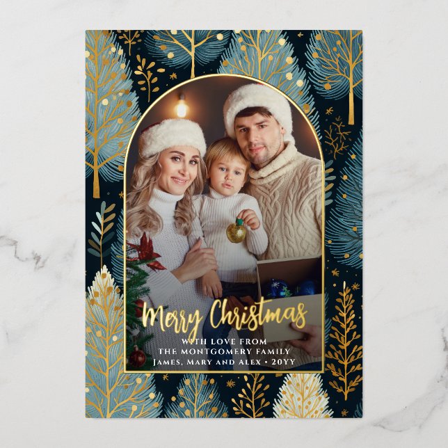 Modern Forest Custom Christmas Photo Arch (Front)