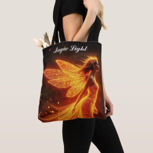 Modern forest fire creatures fly colourful fairy tote bag