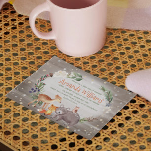 Modern Forest Friends Berries Cotton Baby Shower Invitation