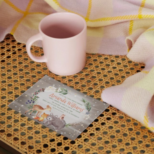 Modern Forest Friends Berries Cotton Baby Shower Invitation (Creator Uploaded)