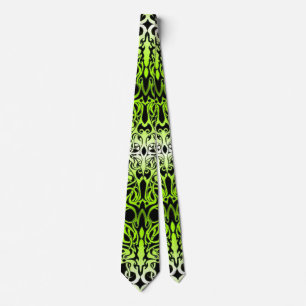Modern Forest Green Celtic-Inspired Tribal Tattoo Tie