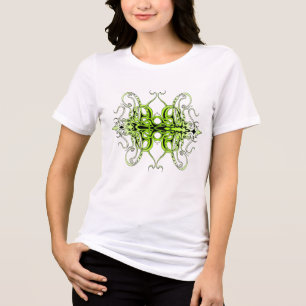 Modern Forest Green Celtic-Inspired Tribal Tattoo  Tri-Blend Shirt