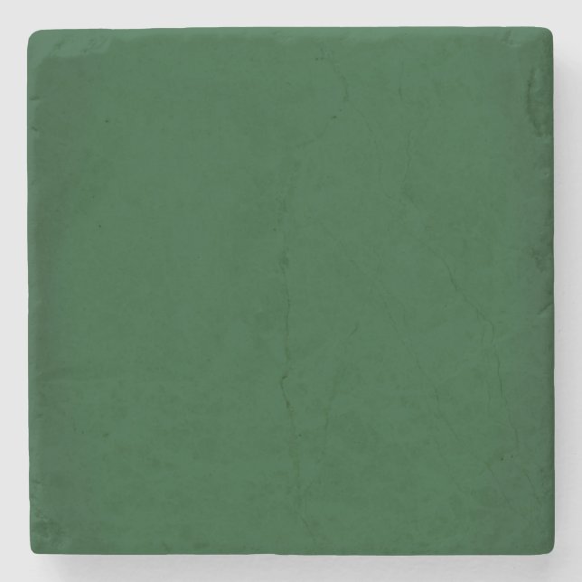 Modern Forest Green Customisable Stone Coaster (Front)