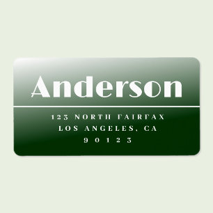 Modern Forest Green Ombre Return Address Label