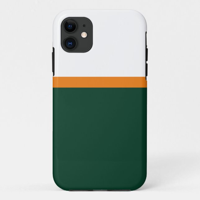 Modern Forest Green Orange White Colour Block Case-Mate iPhone Case (Back)