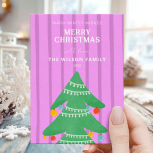 Modern Forest Holiday Photo Card
