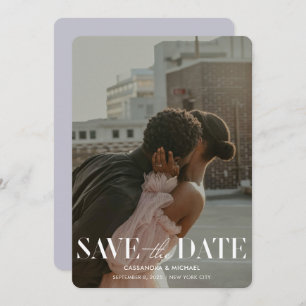 Modern Forest Lavender Grey Wedding Save Date Invitation