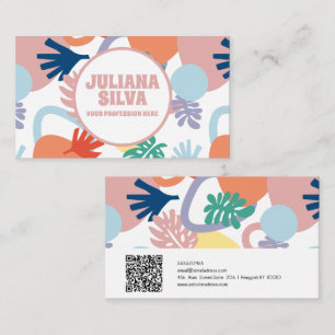 Modern Forest Pattern Swatch with QR Business Card