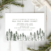Modern Forest Pine Minimalist Evergreen Wedding