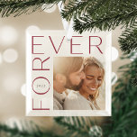 Modern Forever Couples Photo & Year Glass Tree Decoration<br><div class="desc">Celebrate your marriage or engagement with this elegant glass ornament featuring a favourite square wedding or engagement photo flanked by "FOREVER" in modern lettering. The year appears inside the letter "O."</div>