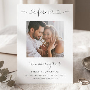 Modern Forever Has Ring To It Photo Engagement Announcement