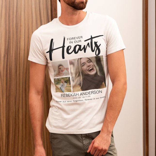 Modern Forever In Our Hearts | Funeral T-Shirt (Creator Uploaded)