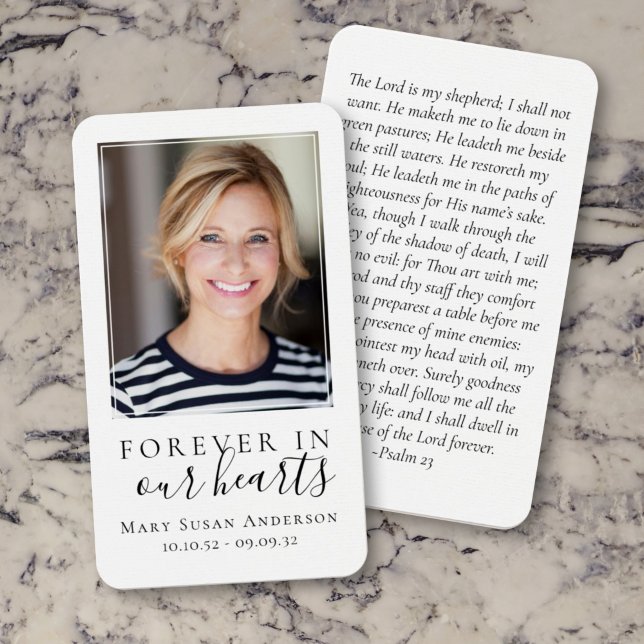 Modern Forever in Our Hearts Memorial Card (Creator Uploaded)