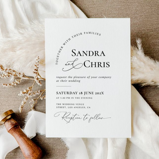 modern formal black and white wedding invitation (Creator Uploaded)