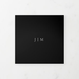 Modern Formal Black Simple Wedding Tri-Fold Card
