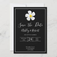 Modern Formal Classic, White on Black, Save Date
