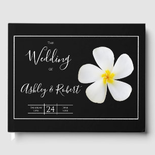 Modern Formal Classic, White on Black, Wedding Guest Book