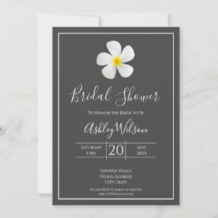 Modern Formal Classic, White on Dark Grey, Bridal Invitation