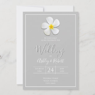 Modern Formal Classic, White on Light Grey Wedding Invitation