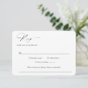 Modern Formal Minimal Elegant Wedding RSVP Card