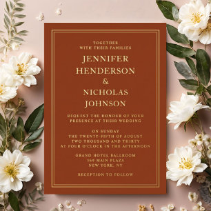 Modern Formal Terracotta Wedding Gold