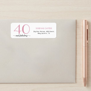 Modern Forty and Fabulous Bold 40th Birthday Party