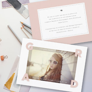 Modern Four Corners GRAD Simple Photo Graduation Announcement