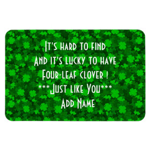 Modern Four Leaf Clover Floral Magnet