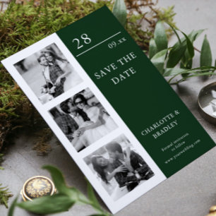 Modern Four Photo Minimalist Wedding Save The Date