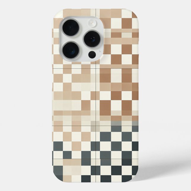 Modern Four-Quadrant Gradient Chequered Phone Case (Back)
