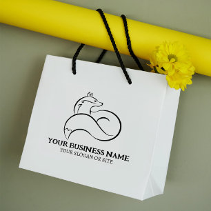 Modern Fox Custom Business, Large Rubber Stamp