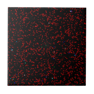 Modern Fractal Art Black Red Patterns Stylish Cool Tile