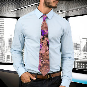 Modern fractal in black and purple tie