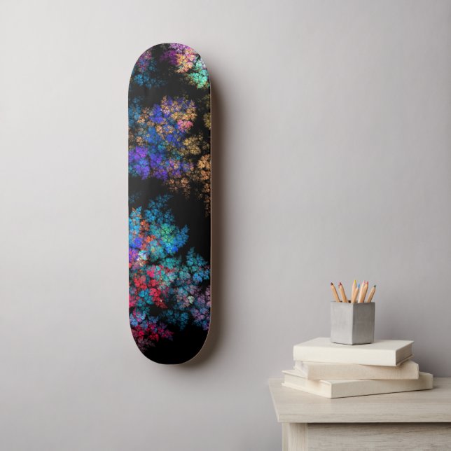Modern fractal pattern on black  skateboard (Wall Art)
