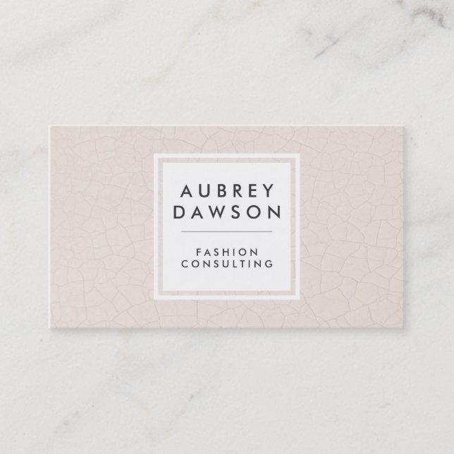 Modern Fractured Pattern Beige Business Card (Front)