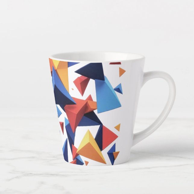 Modern Fragment Grid Latte Mug (Right)