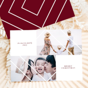 Modern Frame Berry Christmas Photo Card