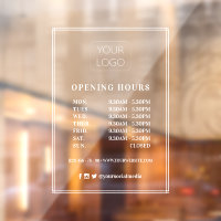 Modern Frame Custom Business Logo Opening Hours