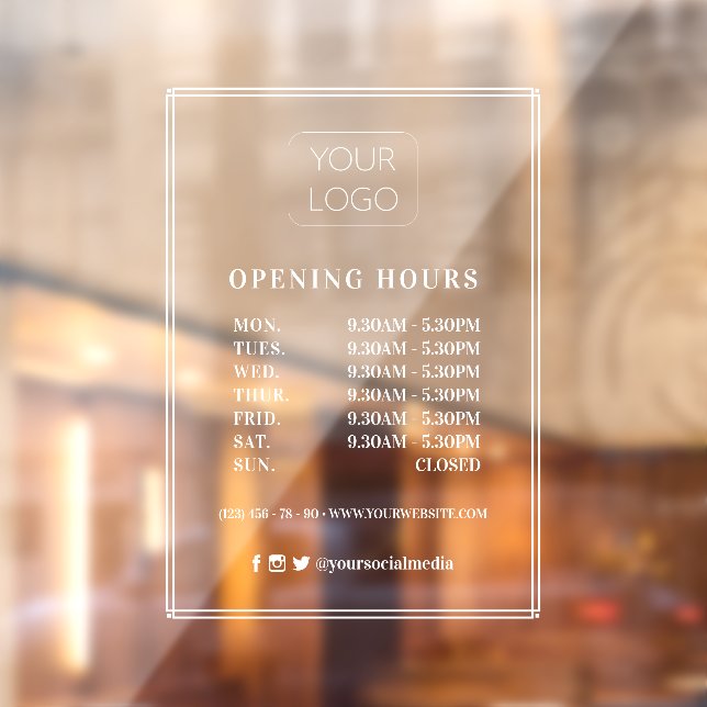 Modern Frame Custom Business Logo Opening Hours (Sheet 2)