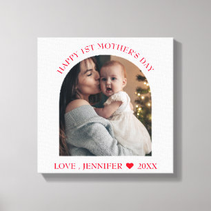 Modern Frame Custom Photo Happy First Mothers Day Canvas Print