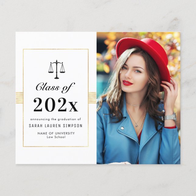 modern frame grad announcement card (Front)