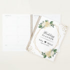 Modern Frame Greenery Ivory Gold Floral Wedding